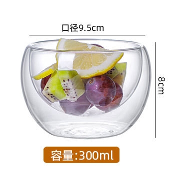 Double Wall High Borosilicate Glass Bowl