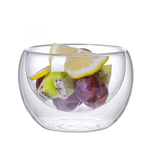 Double Wall High Borosilicate Glass Bowl