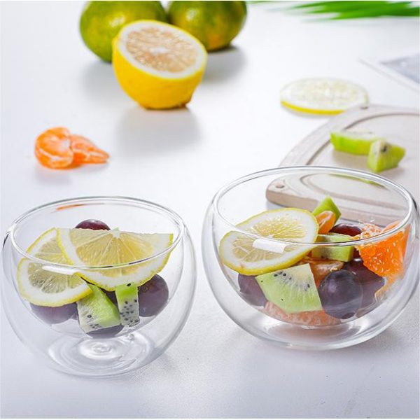 Double Wall High Borosilicate Glass Bowl