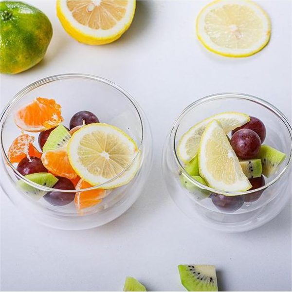 Double Wall High Borosilicate Glass Bowl