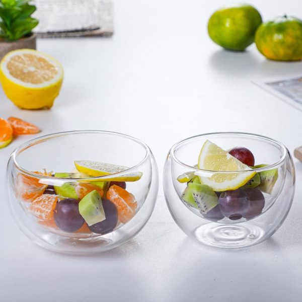 Double Wall High Borosilicate Glass Bowl