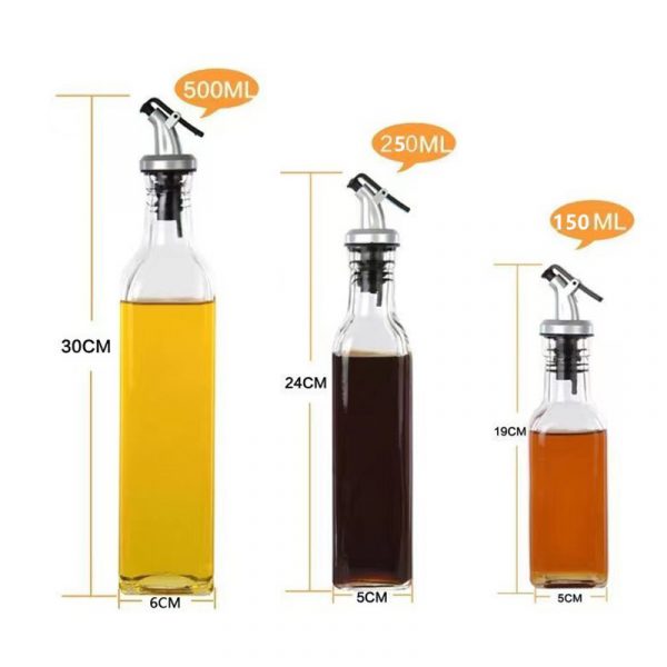 Square Kitchen Edible Oil Bottle Olive Oil Bottle