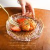 Octagonal Glass Plate with Golden Rim